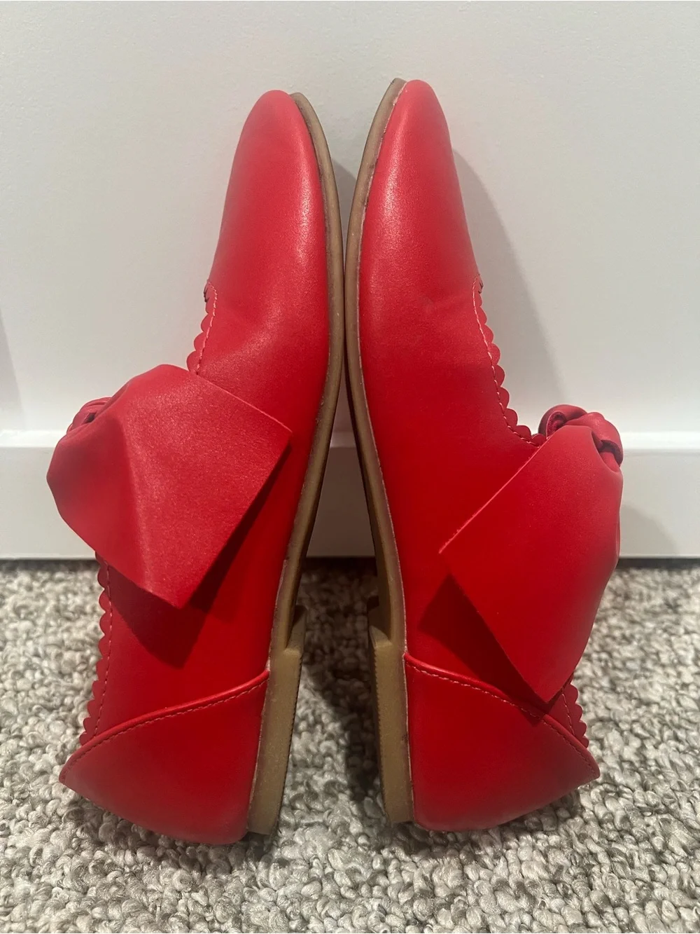 Dream Pairs Girls Red Mary Jane Bow Flats Size 2 Ballet Dress Shoes